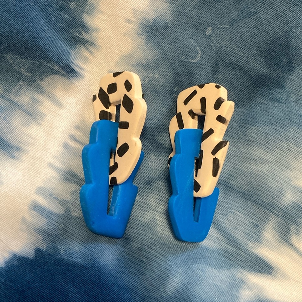 Retro 80s polymer clay earrings